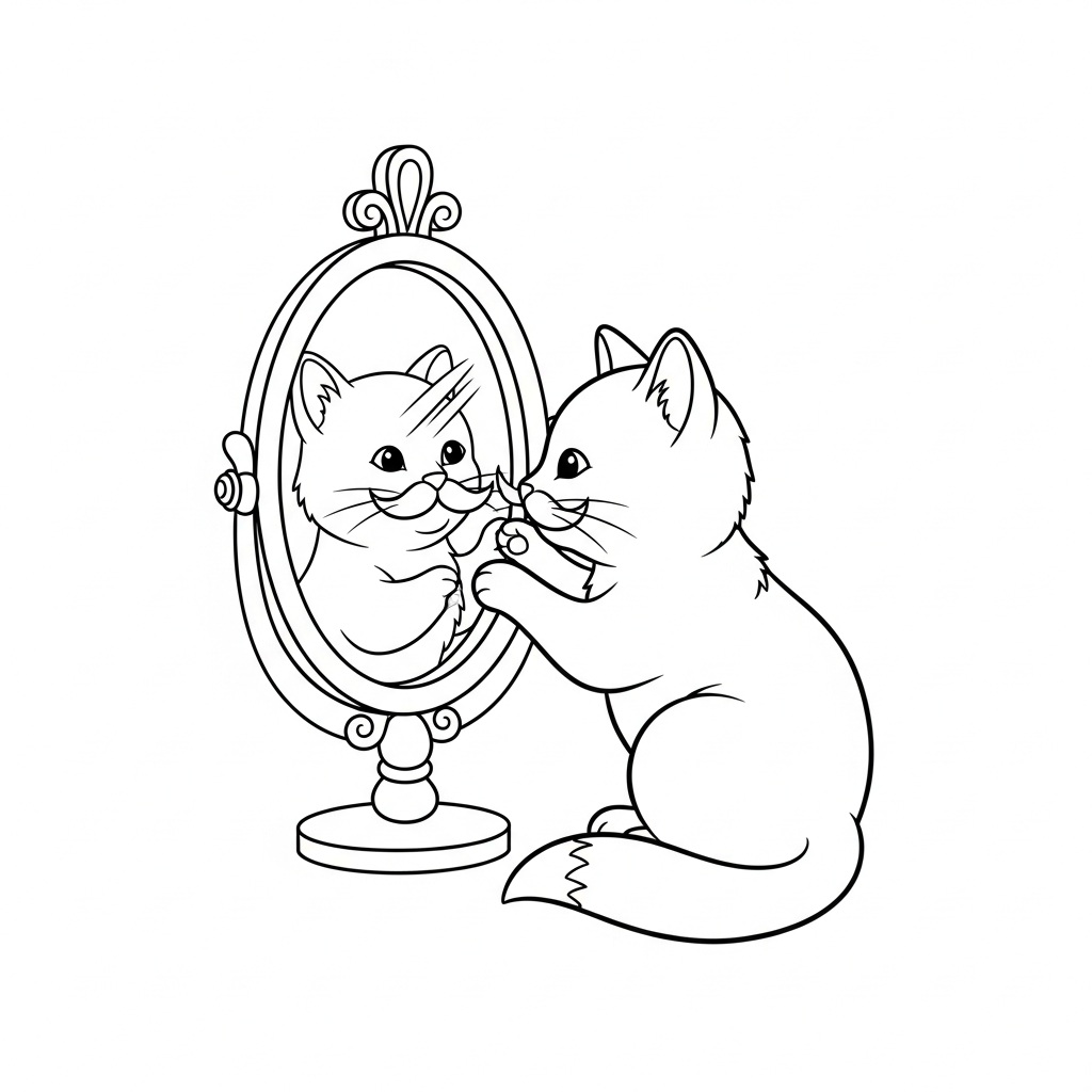 Coloriage Hugo le chaton qui a rallumé l'étoile de Noël