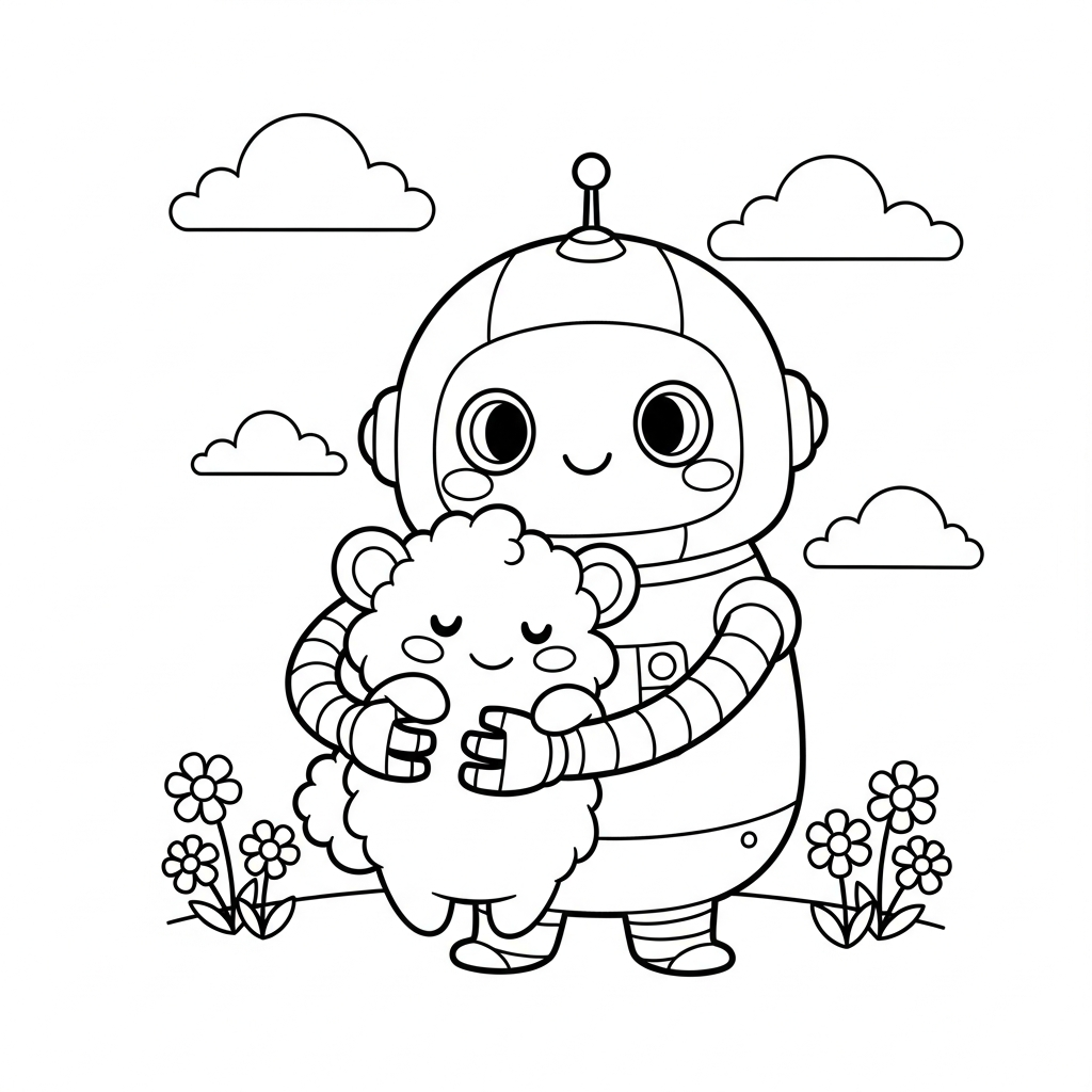 Coloriage Le Doudou Câlin du Robot