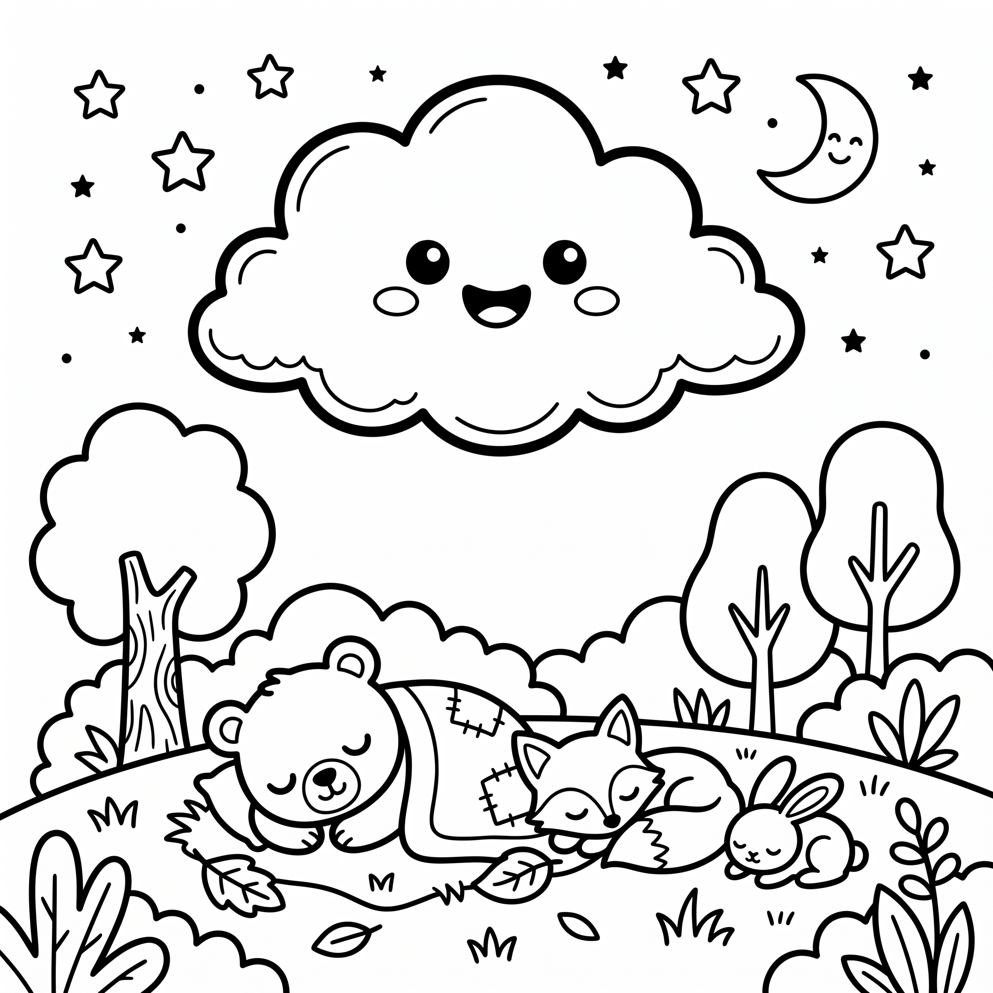 Coloriage Le doux chant du petit nuage