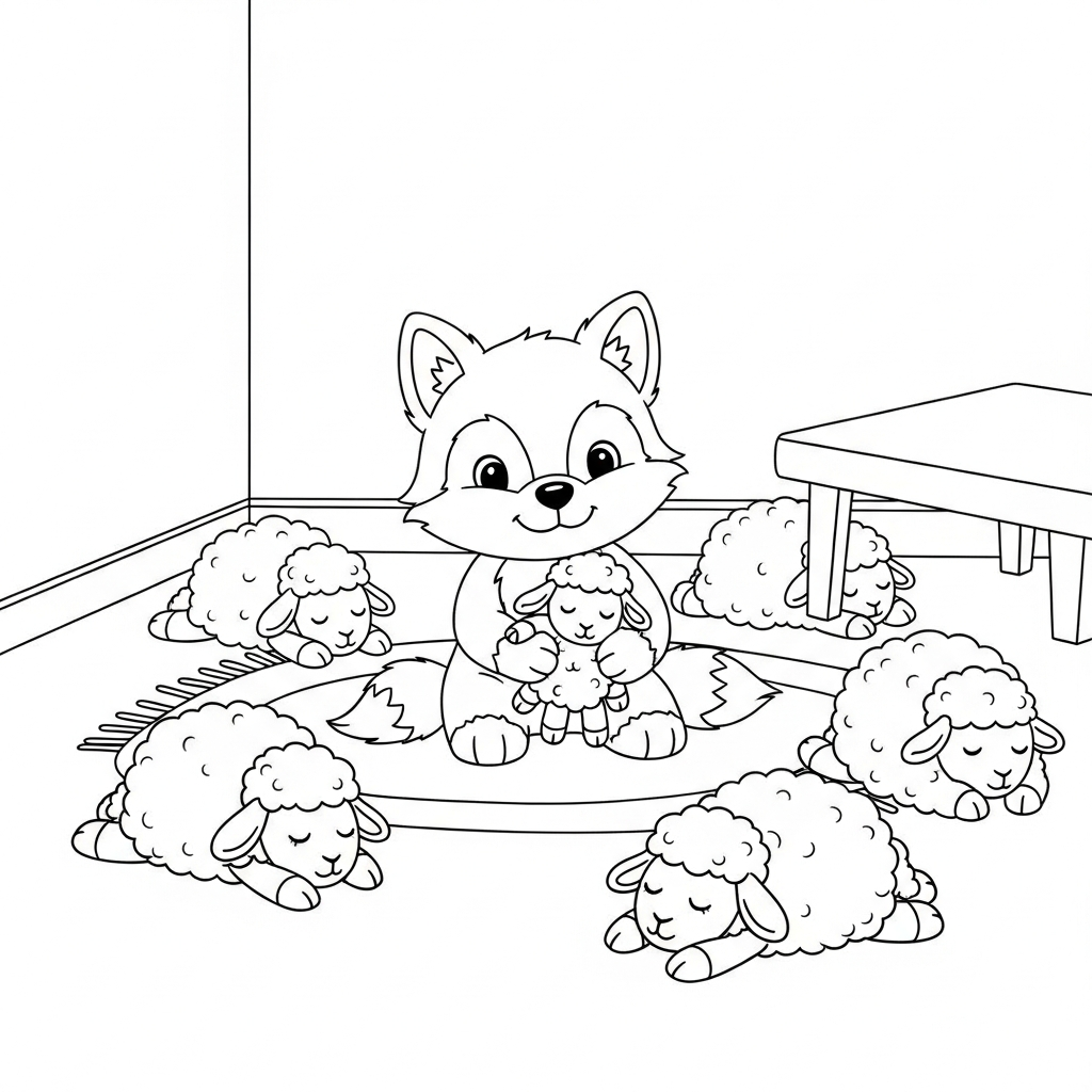 Coloriage Le Doux Chuchotis du Loup Endormi