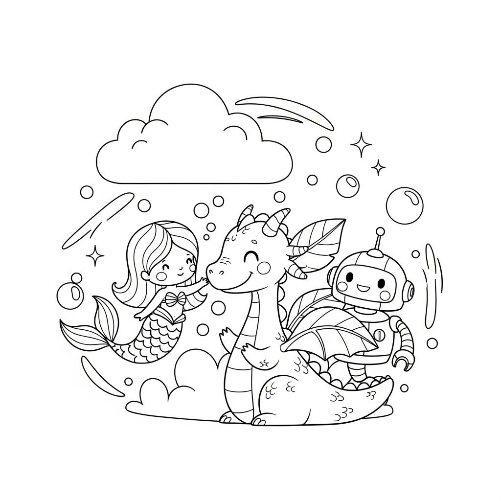 Coloriage Le Doux Rêve de Petit Nuage