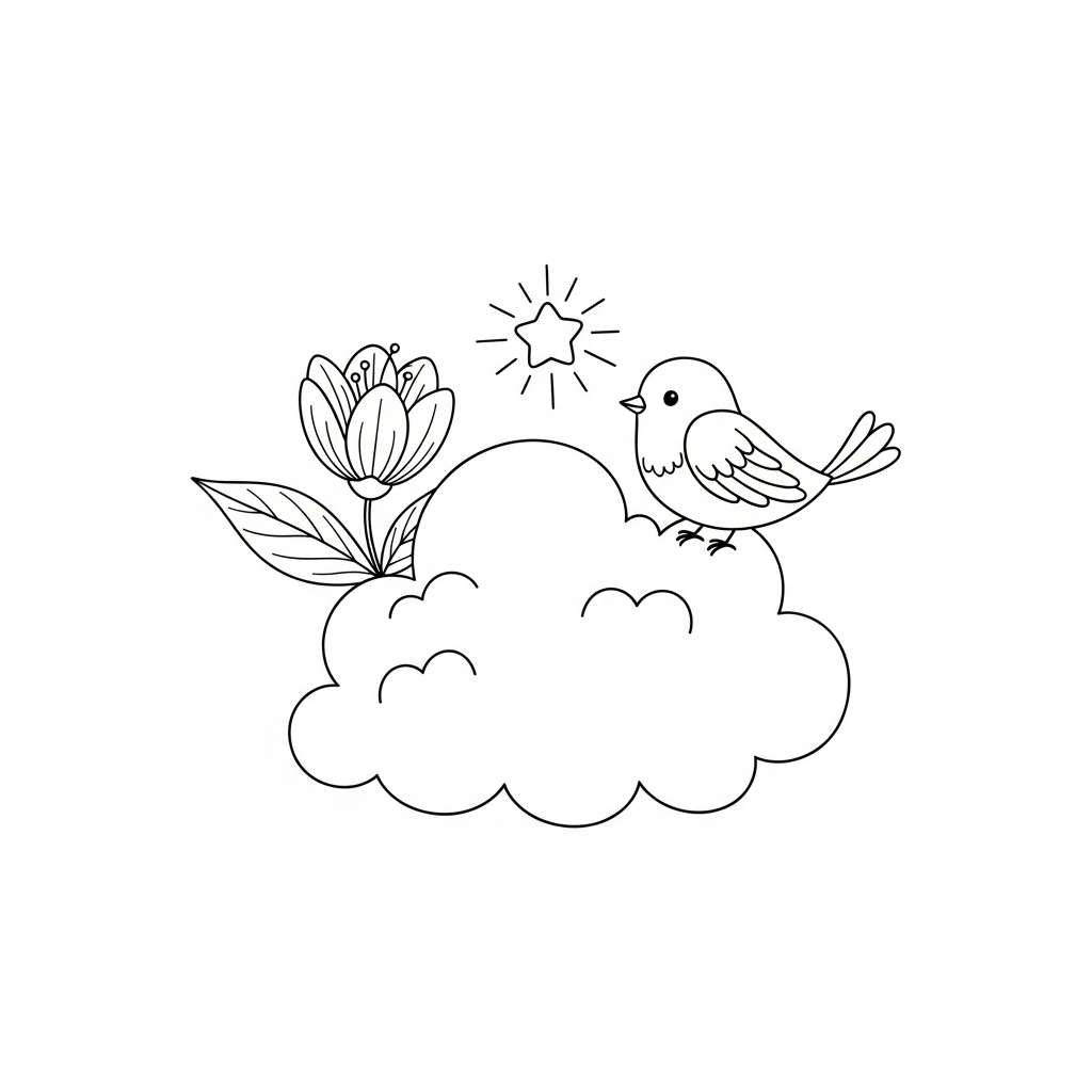 Coloriage Le Doux Secret du Nuage Rond