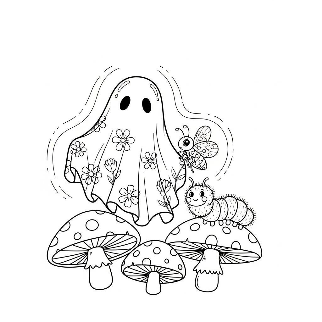 Coloriage Le Drap Fleuri et la Lumière Douce