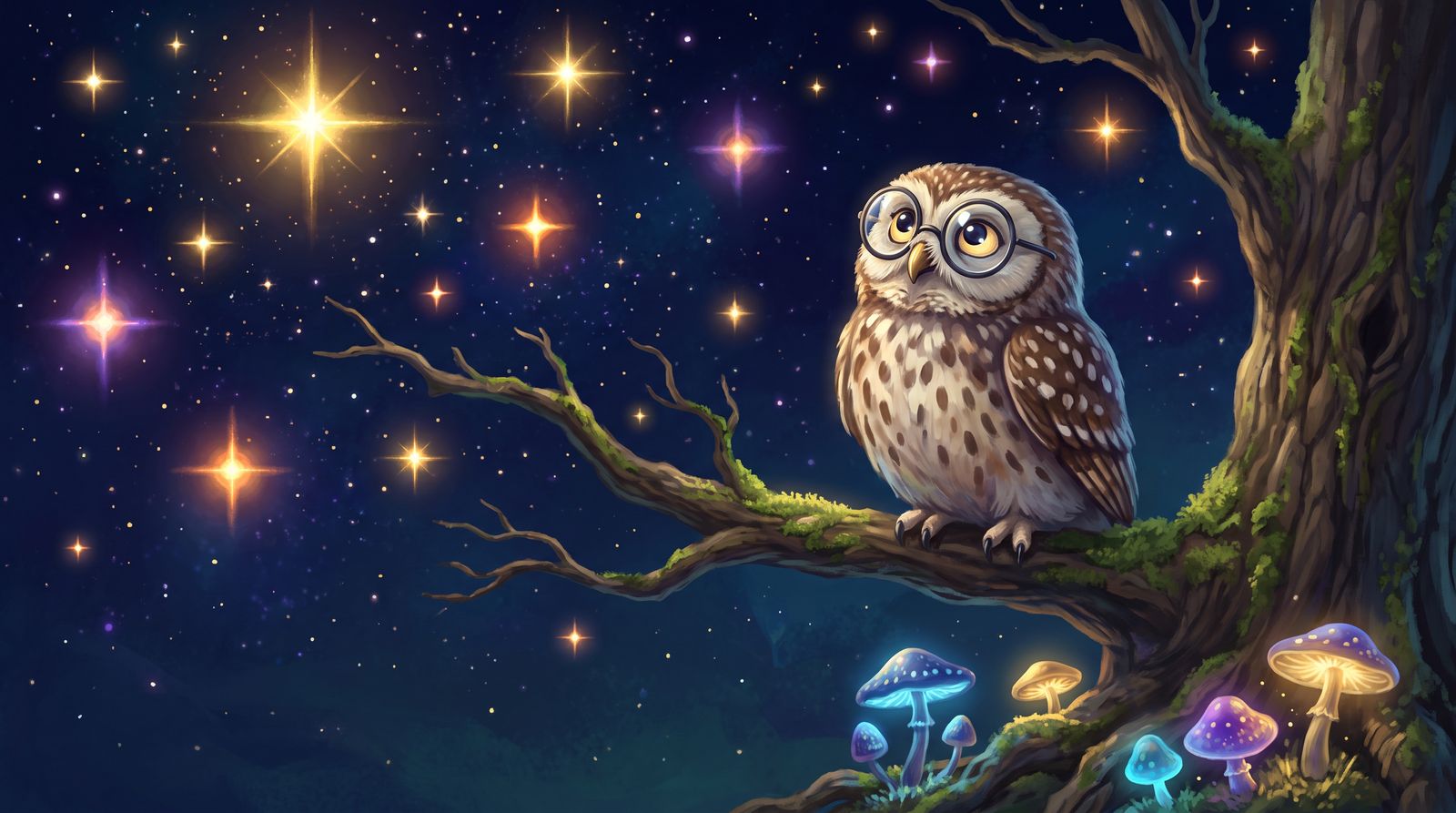 Le Hibou et les Étoiles Douces