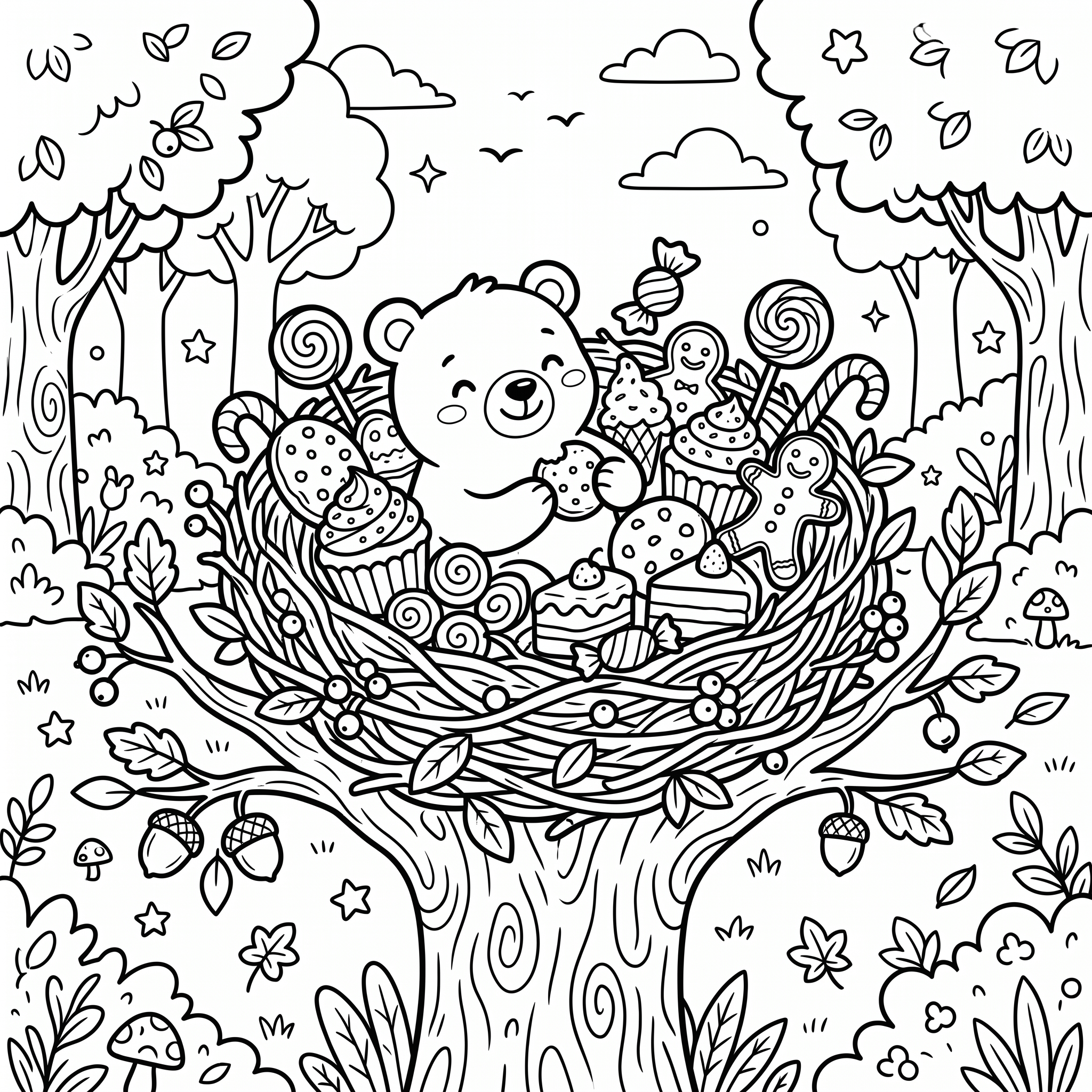 Coloriage Le Nid de Douceurs de Poum