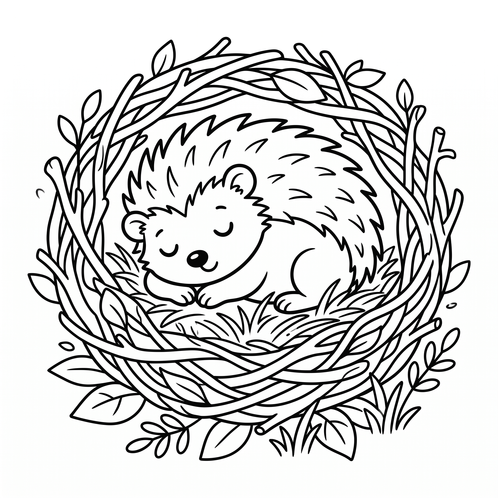Coloriage Le nid douillet de Piquot