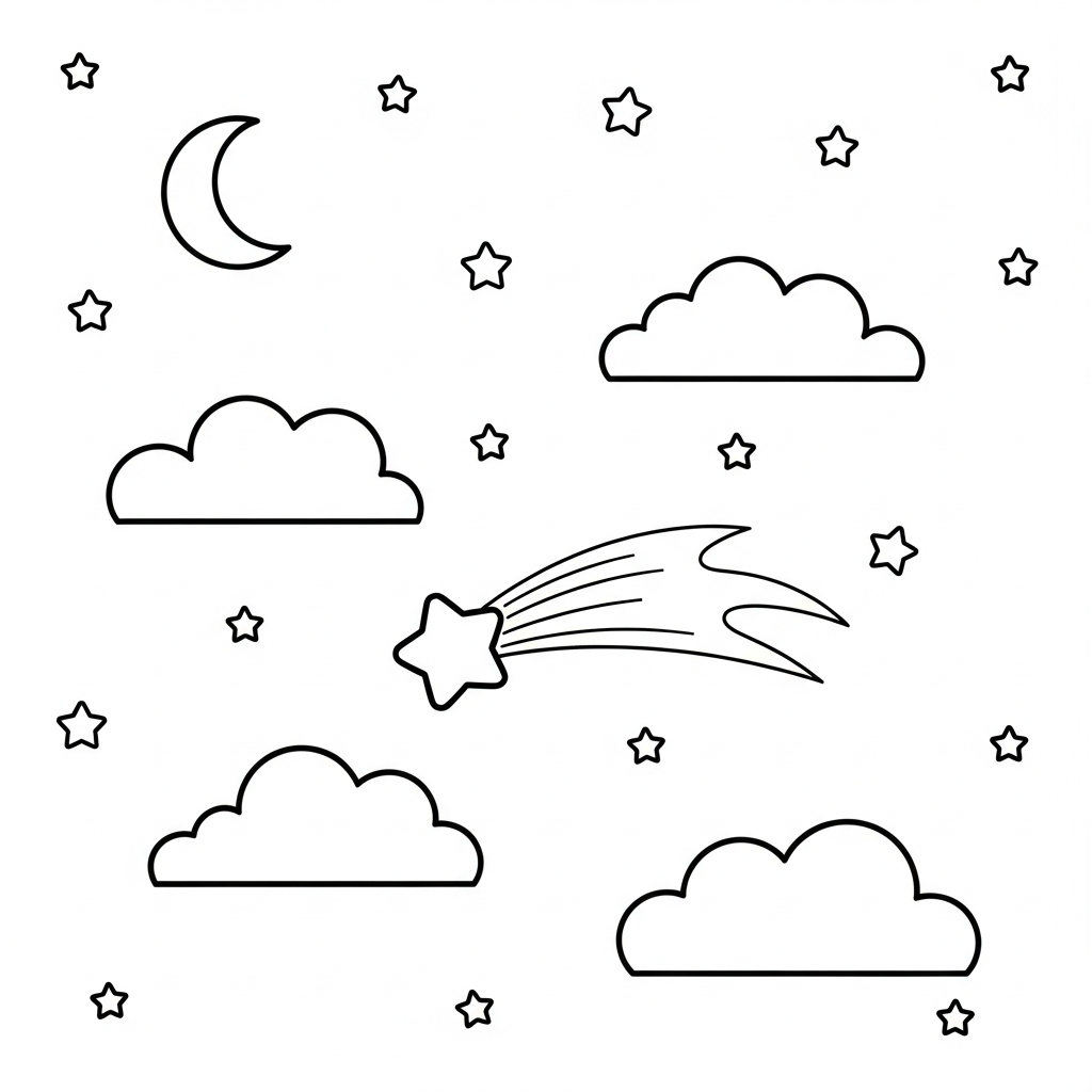 Coloriage L'Étoile Lente et la Douce Nuit