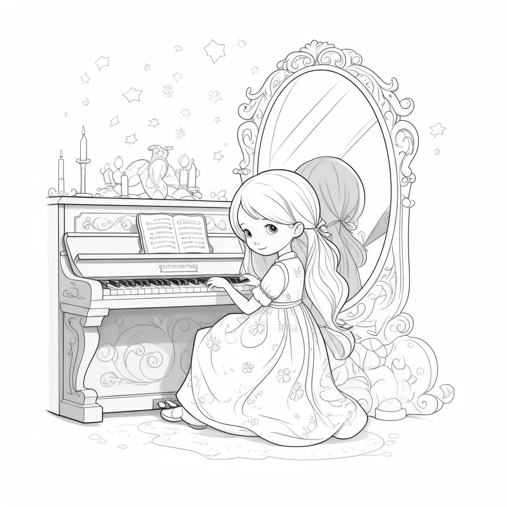 Coloriage Lili et le Secret du Piano
