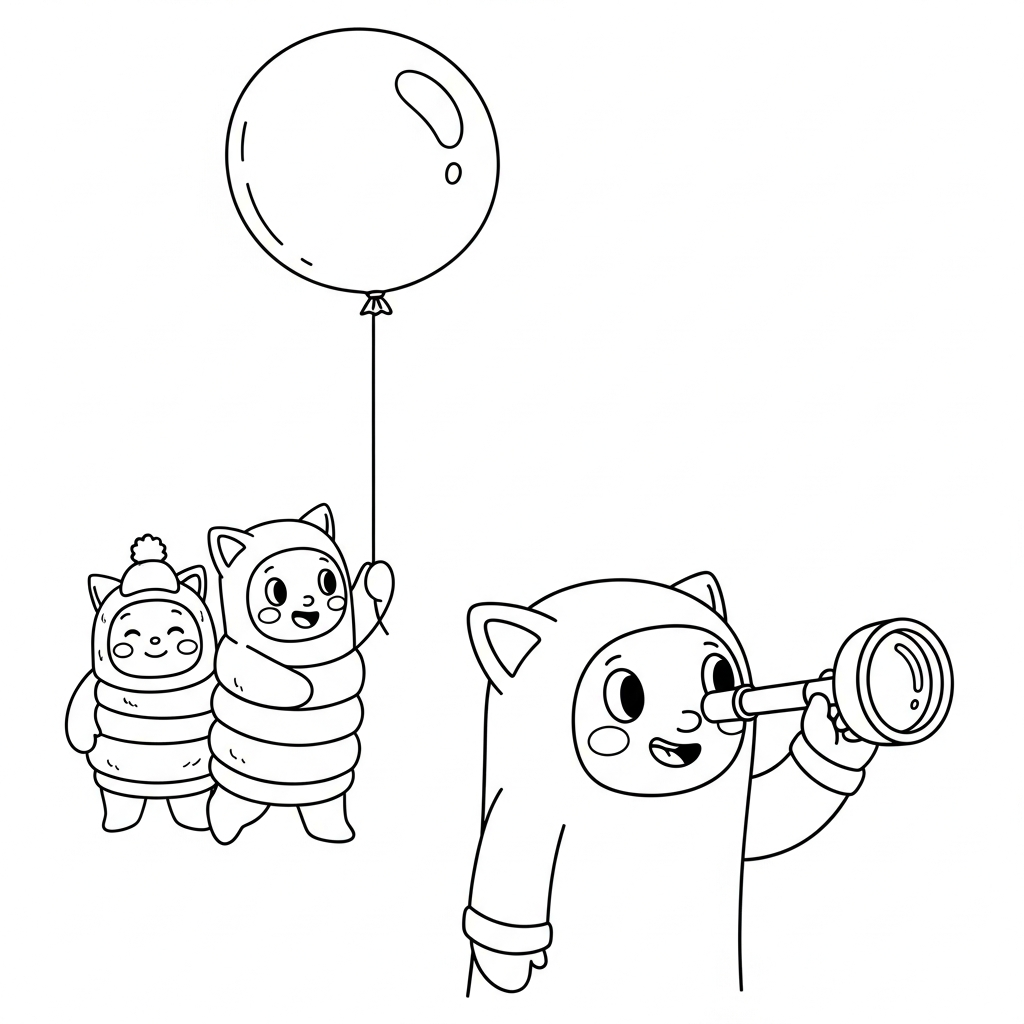 Coloriage Lucas le ballon qui voulait voir la parade