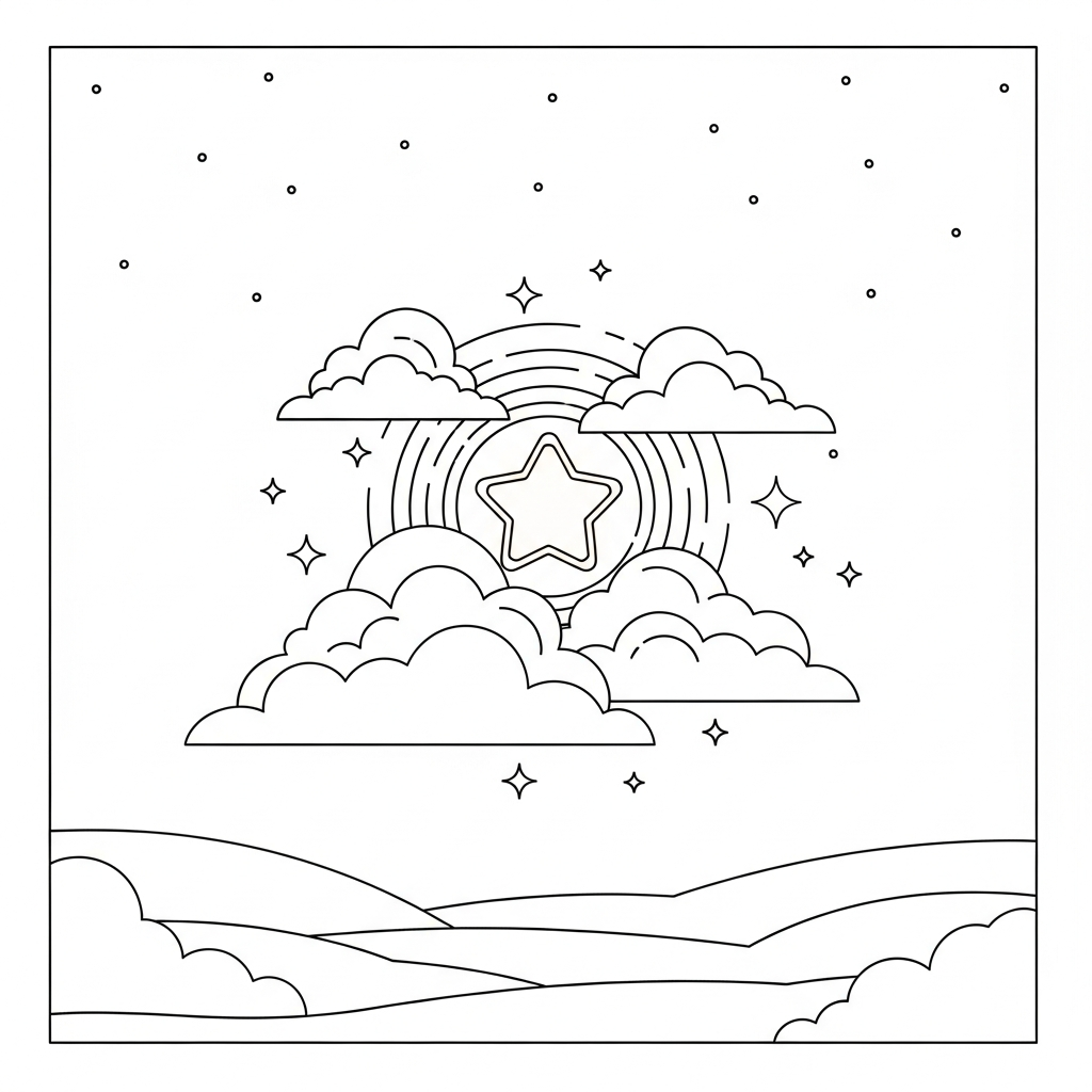 Coloriage Lumière de Rêve, Douce Nuit