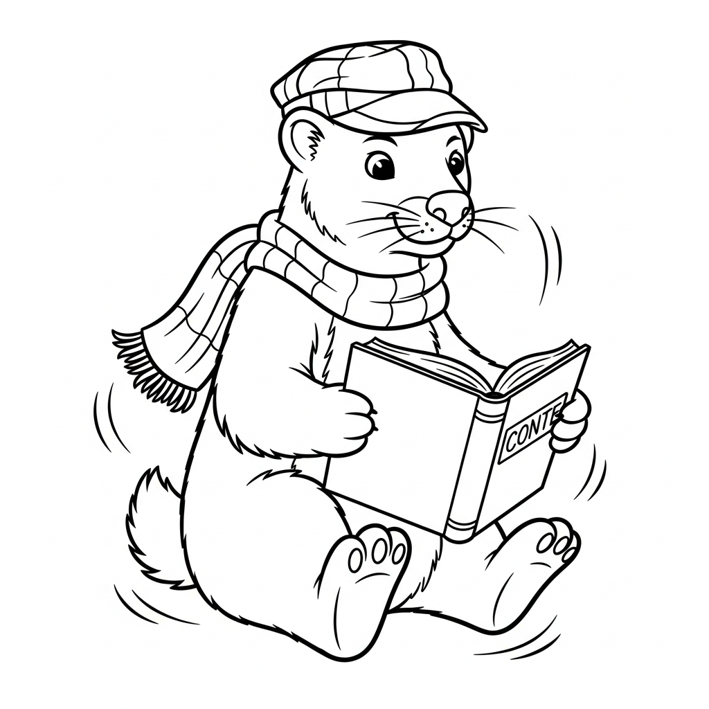 Coloriage Milo l'ours polaire et le livre qui cachait tout