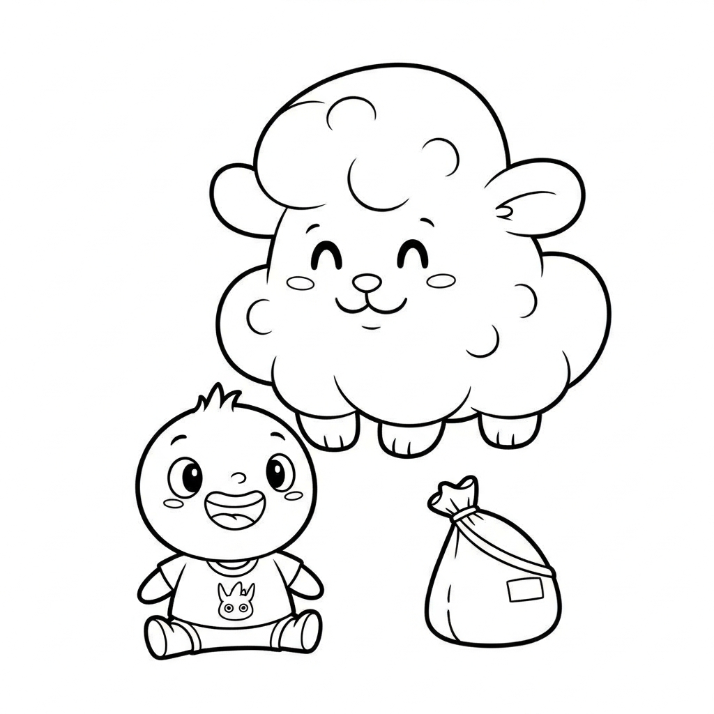 Coloriage Moustache le nuage qui voulait tout commander