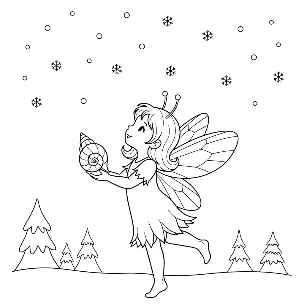 Coloriage Naia la fée qui voulait voir la neige