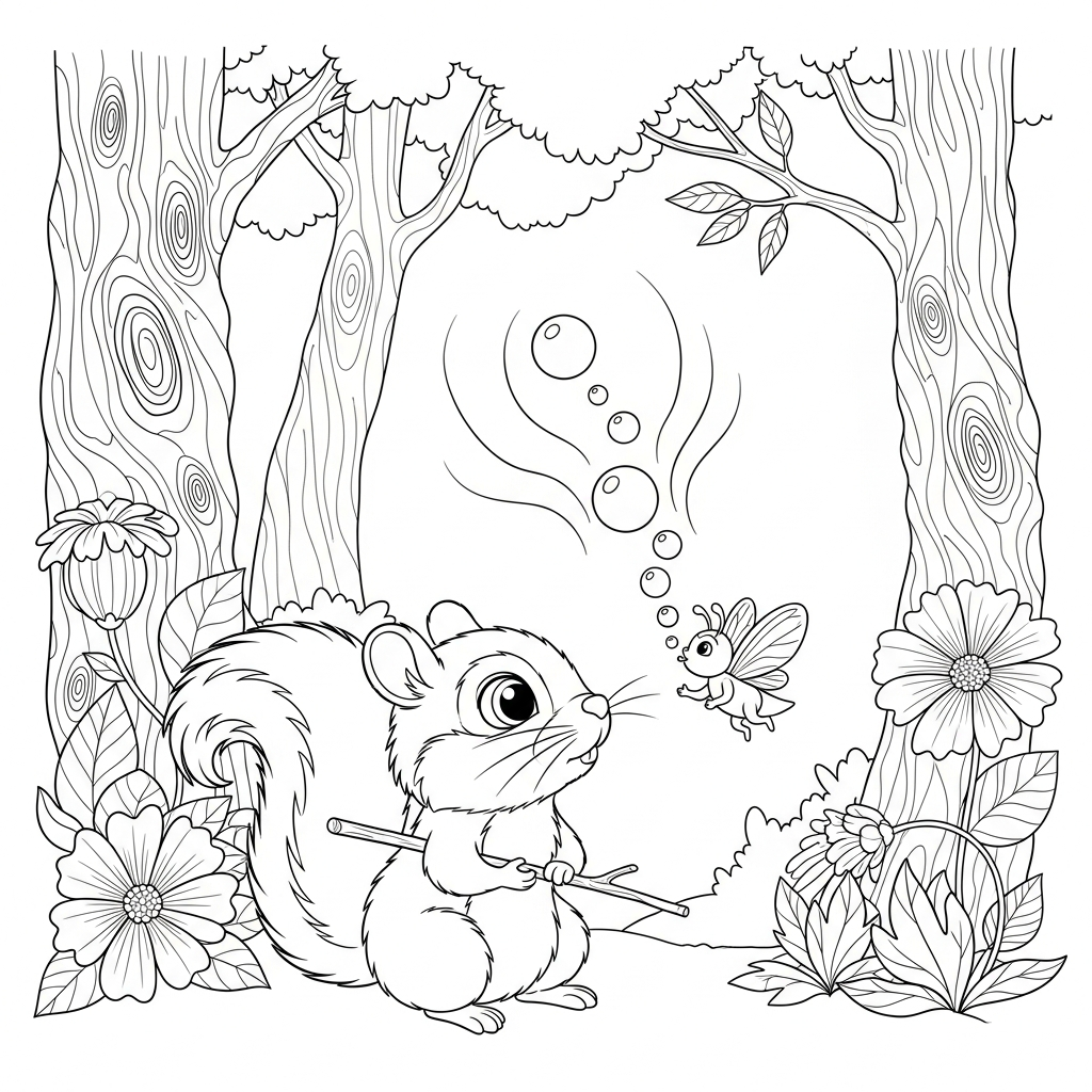 Coloriage Noisette et la Grande Cacophonie Sylvestre