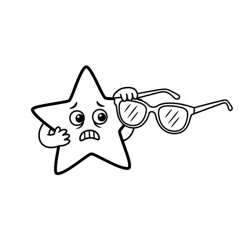 Coloriage Noisette l'étoile n'a plus peur de la nuit