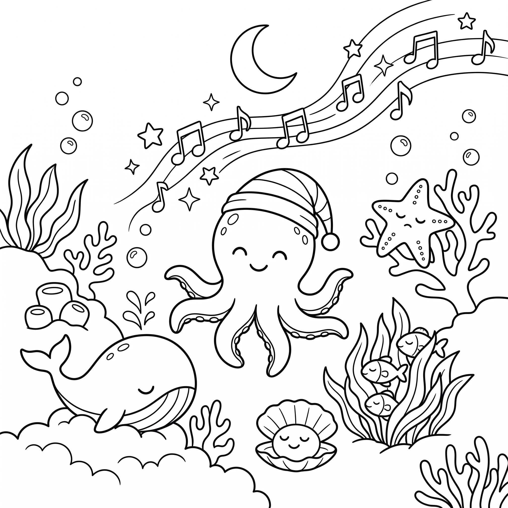 Coloriage Poulpy et la Douce Mélodie du Dodo