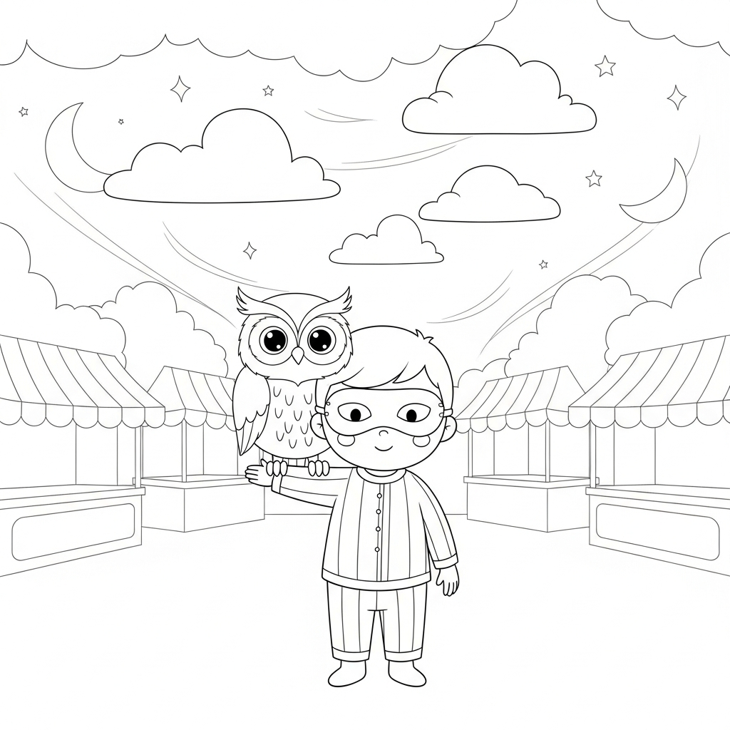 Coloriage Pyjama Douceur au Marché des Rêves
