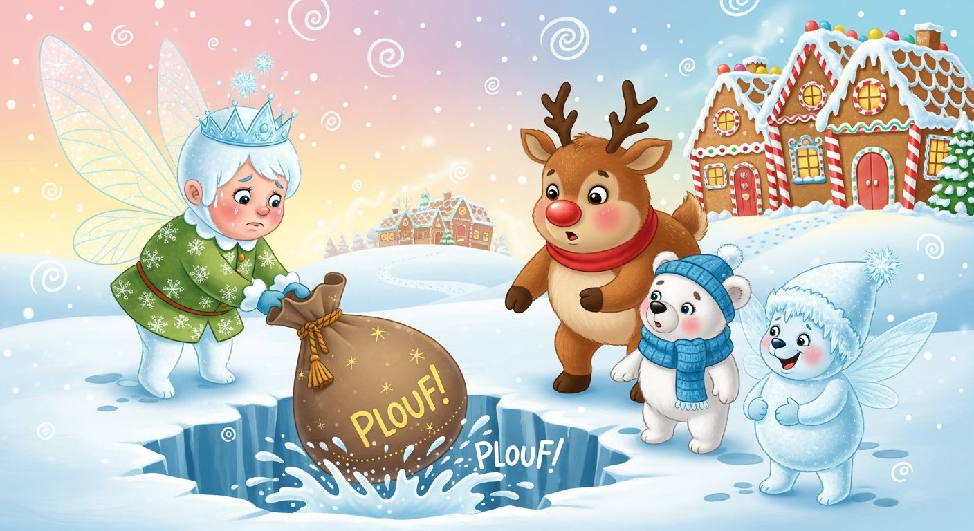 Rudolph le fée des neiges cherche son sac de joie