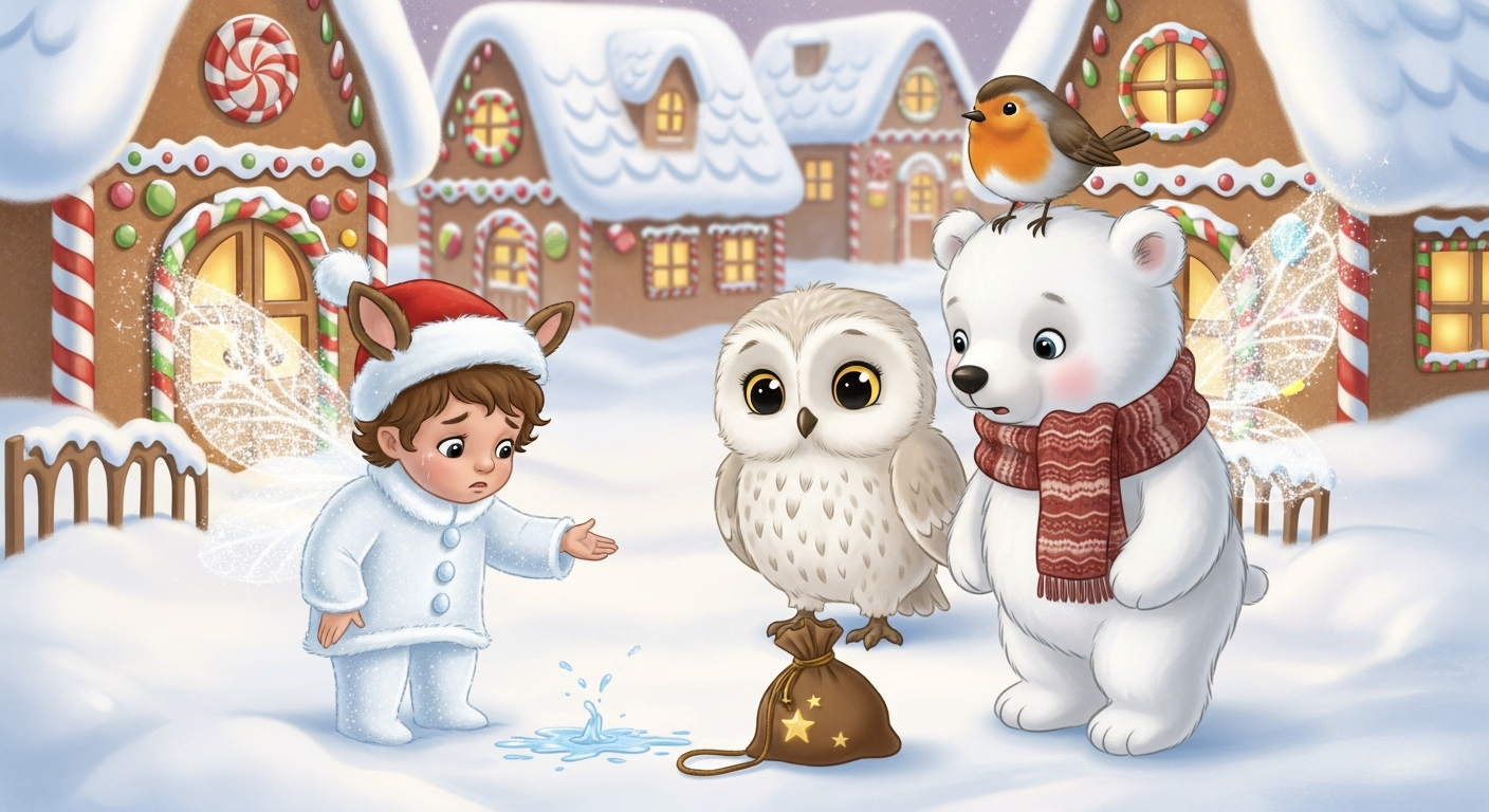 Rudolph le fée des neiges cherche son sac de joie