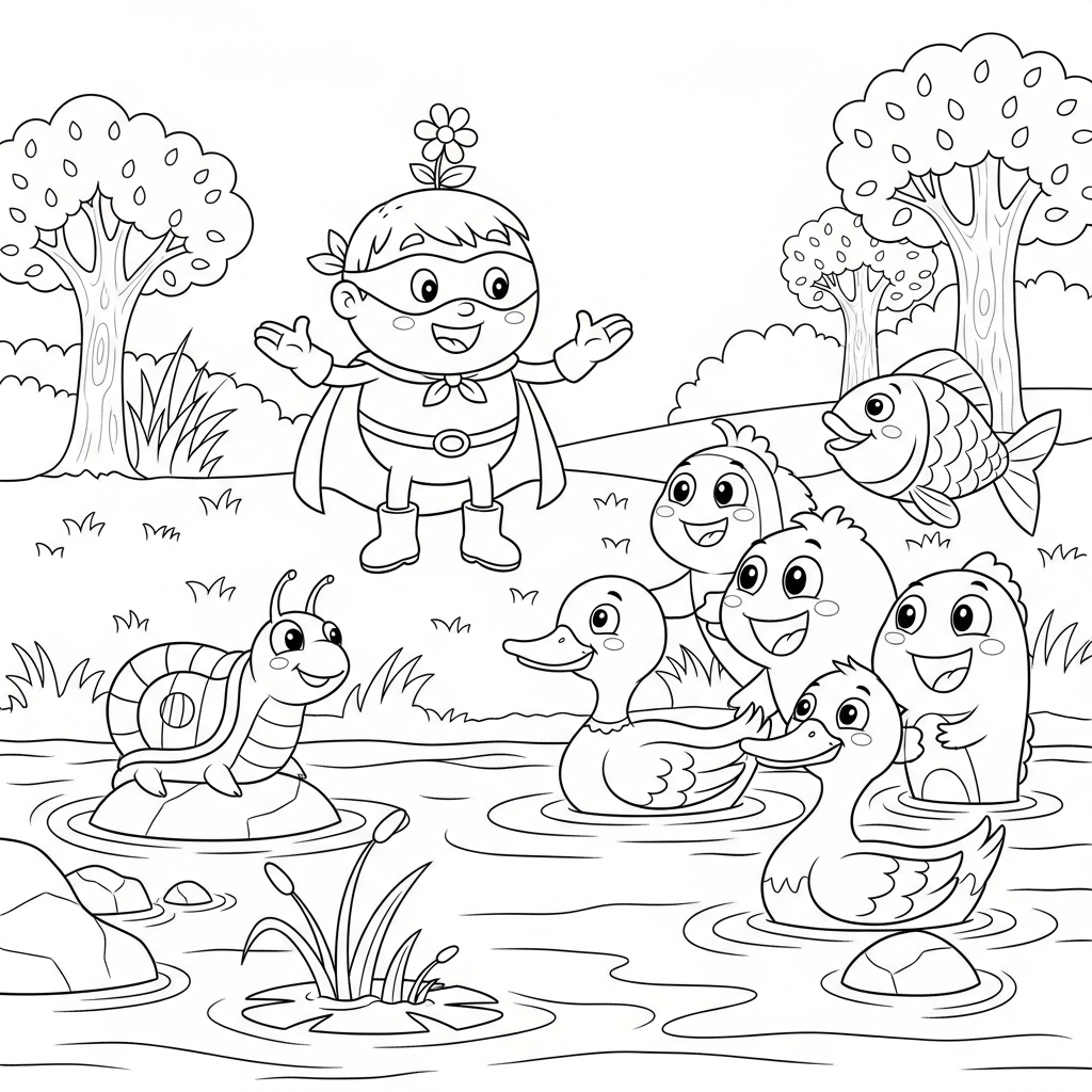 Coloriage Zou et le Mystère de l'Arrosoir Arc-en-ciel